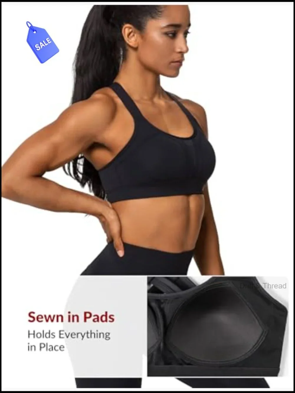 High Impact Sports Bra Criss Cross Back Full Support Wirefree